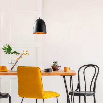 Pendul pe cablu TATTOO 1xE27/40W/230V, Ø 20 cm, negru