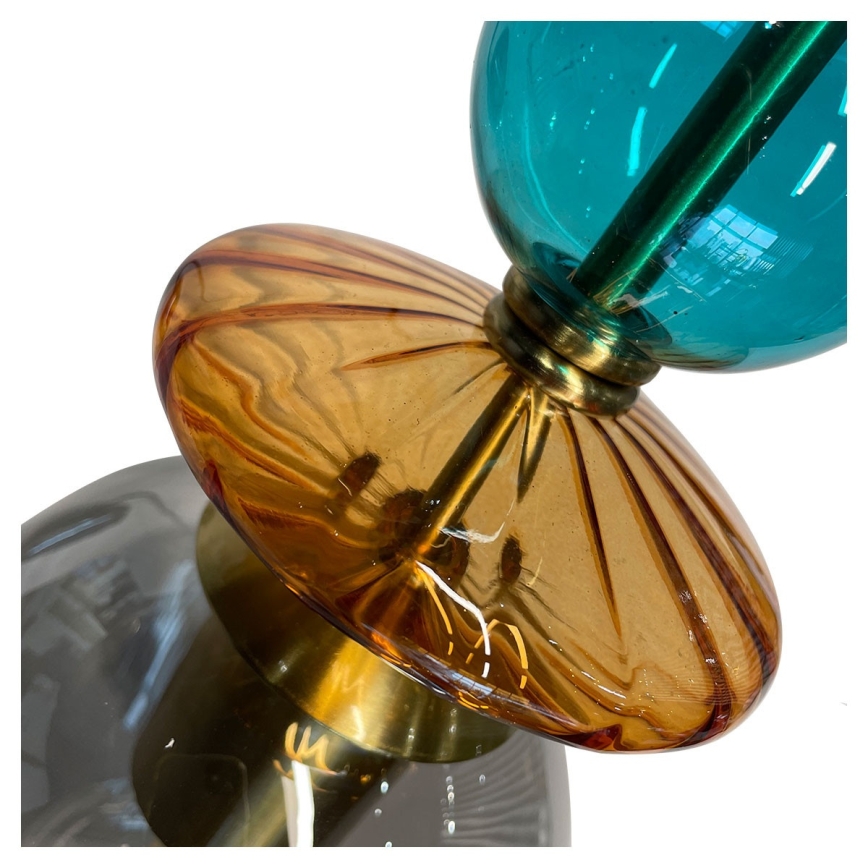 Pendul pe cablu TROPEA 1xE27/15W/230V negru/albastru fumuriu/bej