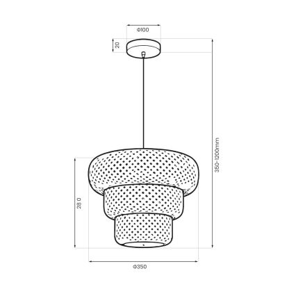 Pendul pe cablu TULUM, 1xE27/15W/230V, bambus