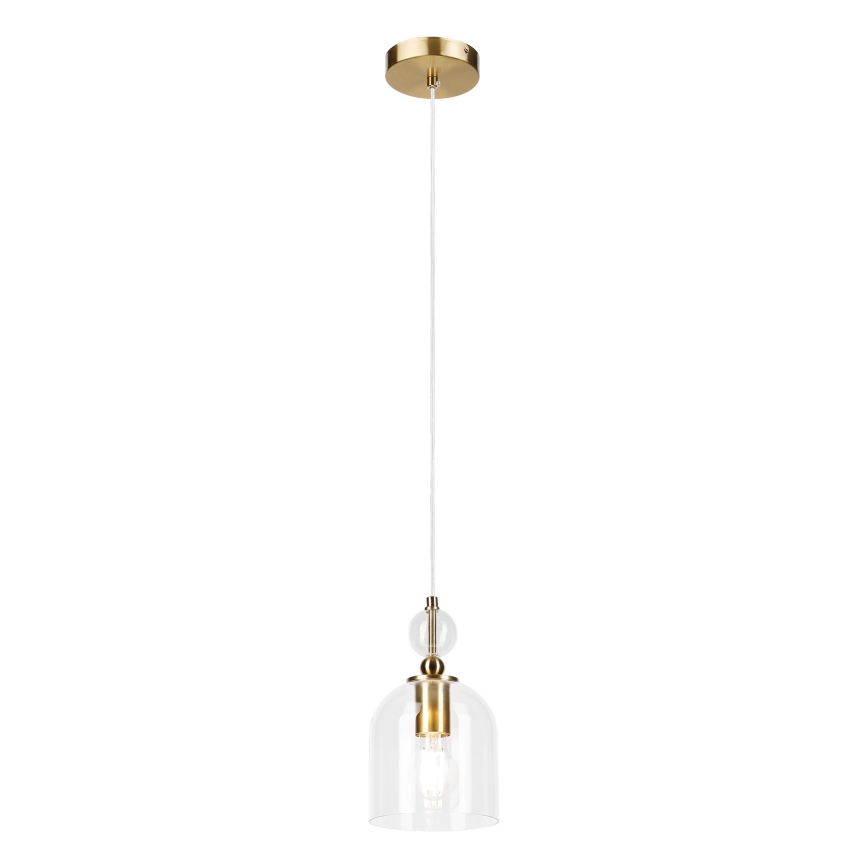 Pendul pe cablu VELARE 1xE27/15W/230V auriu/transparent
