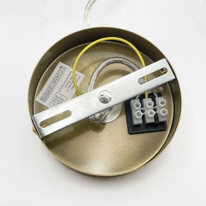 Pendul pe cablu VELARE 1xE27/15W/230V auriu/transparent