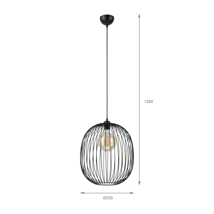 Pendul pe cablu VELARE 1xE27/15W/230V auriu/transparent