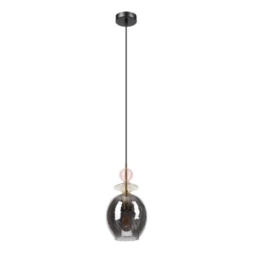 Pendul pe cablu VELLO, 1xE27/15W/230V, negru/roz prăfuit/bej/negru