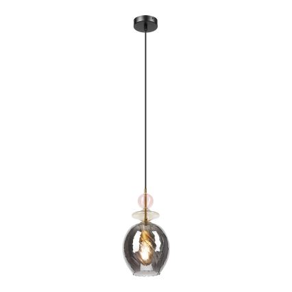 Pendul pe cablu VELLO, 1xE27/15W/230V, negru/roz prăfuit/bej/negru