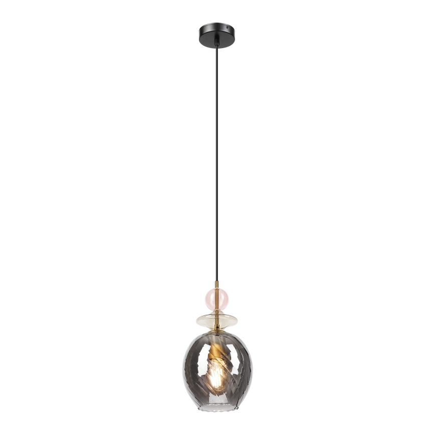 Pendul pe cablu VELLO, 1xE27/15W/230V, negru/roz prăfuit/bej/negru