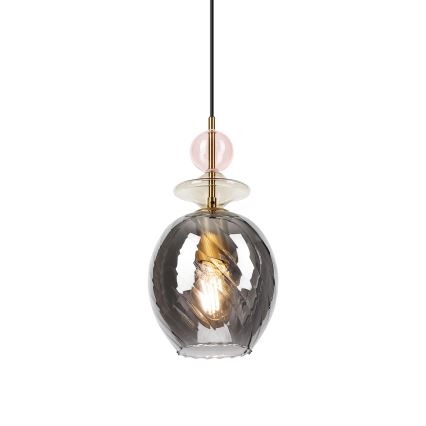 Pendul pe cablu VELLO, 1xE27/15W/230V, negru/roz prăfuit/bej/negru