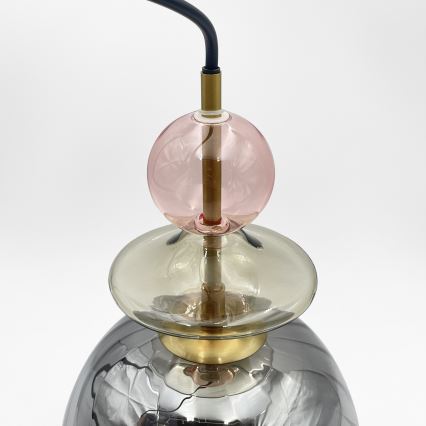 Pendul pe cablu VELLO, 1xE27/15W/230V, negru/roz prăfuit/bej/negru