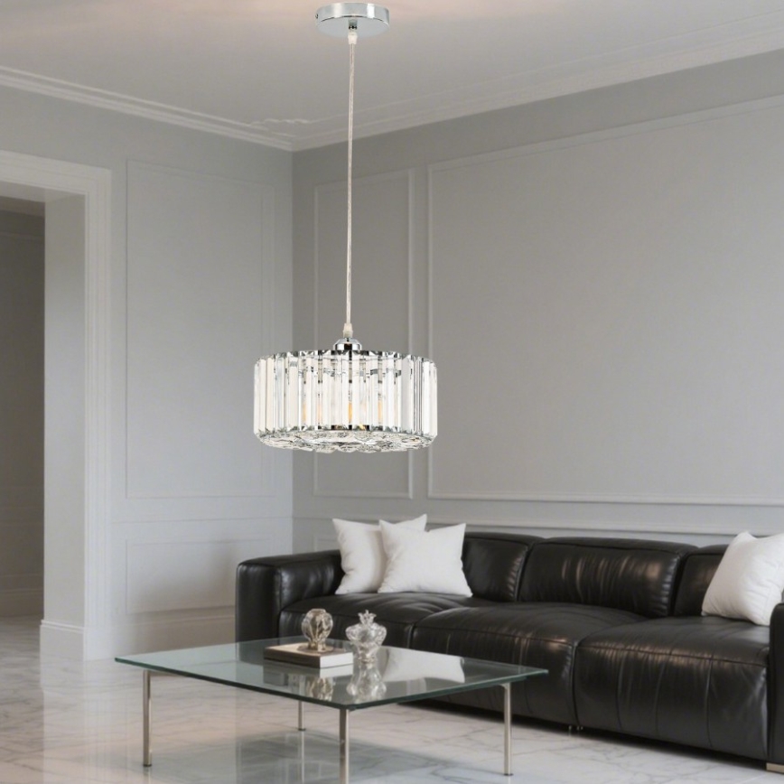 Pendul pe cablu VETRO 1xE27/60W/230V crom lucios