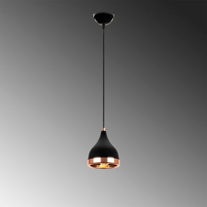 Pendul pe cablu YILDO 1xE27/40W/230V, negru/cupru