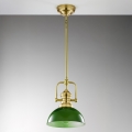 Pendul pe tijă PLATINO Jupiter 2073 1xE27/15W/230V verde/auriu