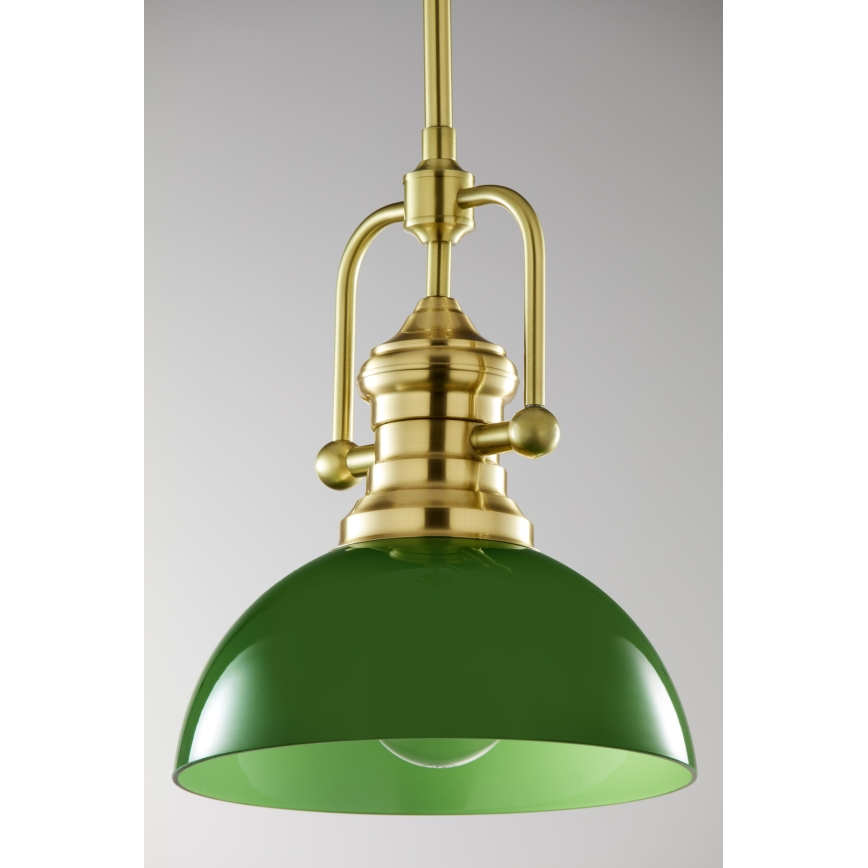 Pendul pe tijă PLATINO Jupiter 2073 1xE27/15W/230V verde/auriu