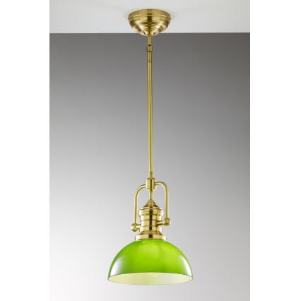 Pendul pe tijă PLATINO Jupiter 2073 1xE27/15W/230V verde/auriu