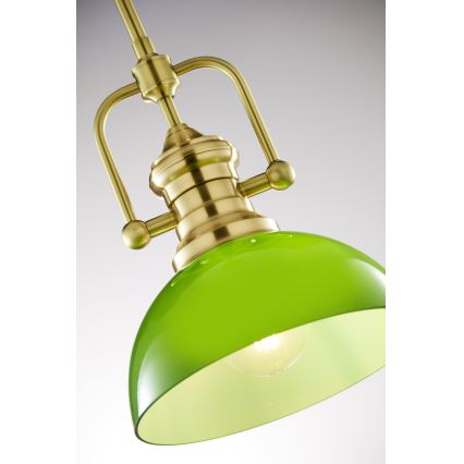 Pendul pe tijă PLATINO Jupiter 2073 1xE27/15W/230V verde/auriu