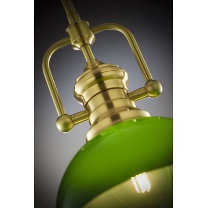 Pendul pe tijă PLATINO Jupiter 2073 1xE27/15W/230V verde/auriu