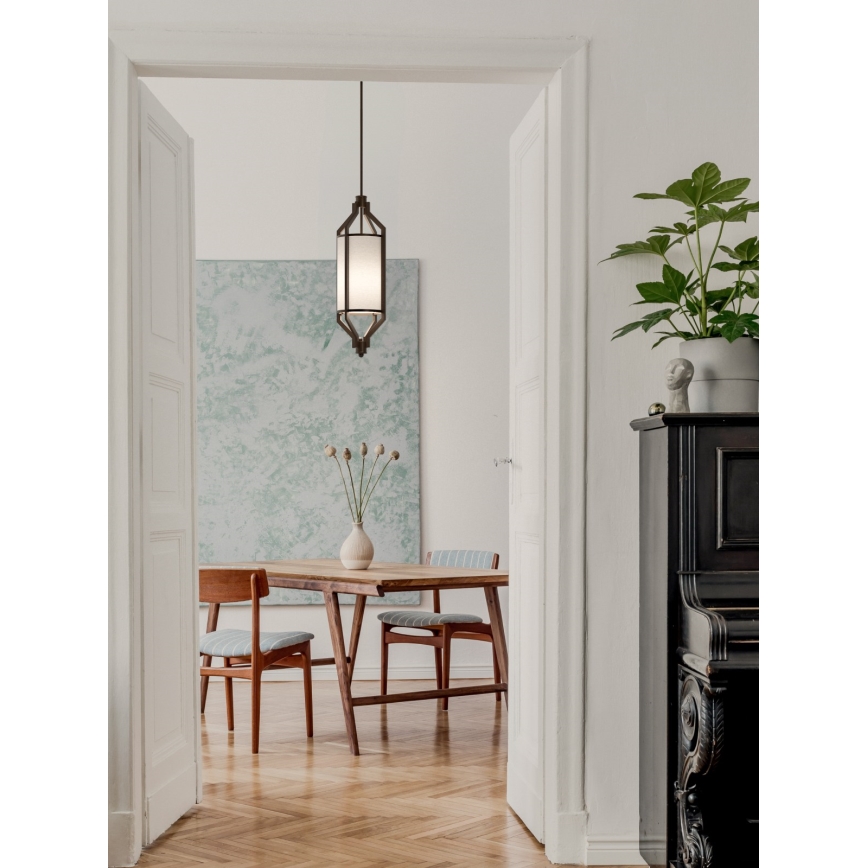 Pendul pe tijă ZUNDO 1xE27/15W/230V maro/bej - Open Design OR85877