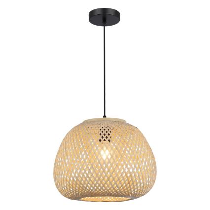 Pendul PETRA pe cablu, 1xE27/15W/230V, Ø 35 cm, bambus