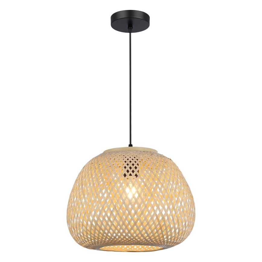 Pendul PETRA pe cablu, 1xE27/15W/230V, Ø 35 cm, bambus