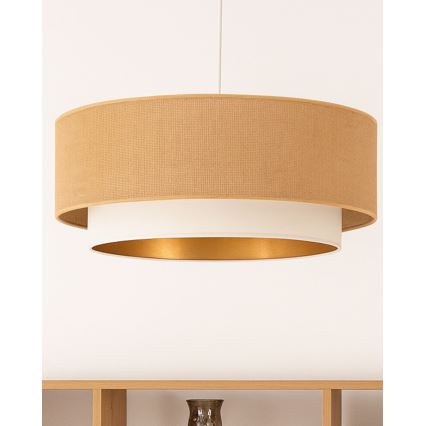 Pendul SARTA pe cablu, 1xE27/60W/230V, Ø 45 cm, alb/iută