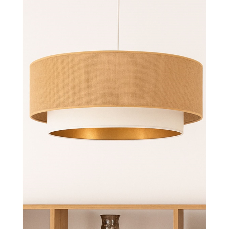 Pendul SARTA pe cablu, 1xE27/60W/230V, Ø 45 cm, alb/iută