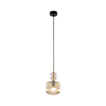 Pendul SOPHIA pe cablu 1xE14/10W/230V negru/bej fumuriu