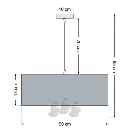 Pendul suspendat cu cablu BUBBLE, 1xE27/60W/230V, Ø 50 cm, bej