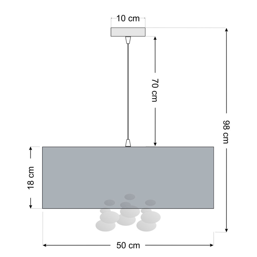 Pendul suspendat cu cablu BUBBLE, 1xE27/60W/230V, Ø 50 cm, bej