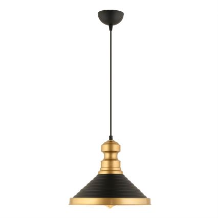 Pendul suspendat pe cablu MONZA 1xE27/40W/230V, Ø 30 cm, negru/auriu