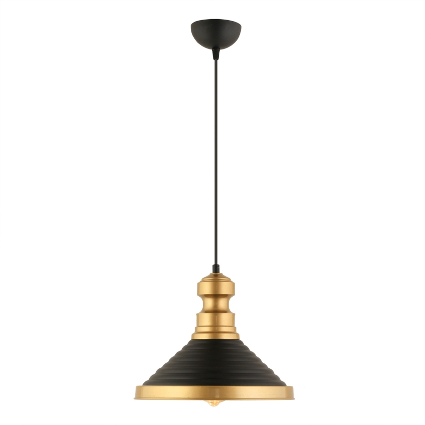 Pendul suspendat pe cablu MONZA 1xE27/40W/230V, Ø 30 cm, negru/auriu