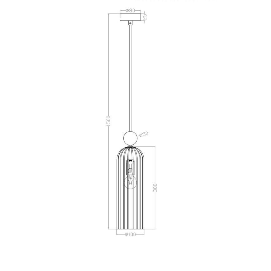 Pendul suspendat pe cablu PIEGA, 1xE14/40W/230V, alamă/negru fumuriu