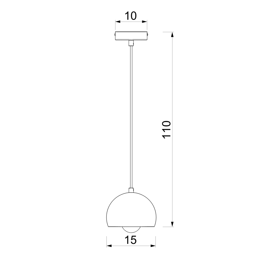 Pendul suspendat pe cablu SOOL, 1 x E27/15W/230V, Ø 15 cm, bordo