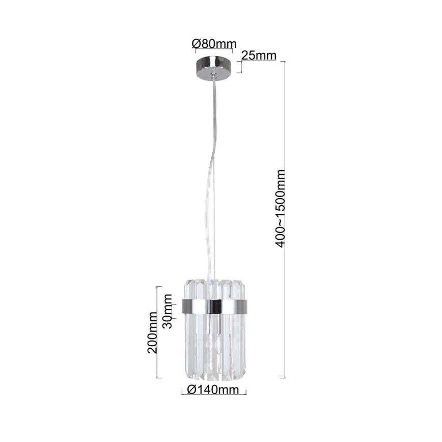 Pendul VETRO cu cablu 1xE14/10W/230V crom lucios