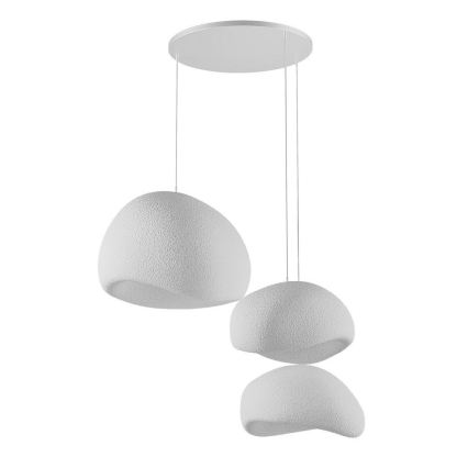Pendul WABI SABI pe cablu, 3xE27/40W/230V, Ø 76 cm, alb - Brilagi