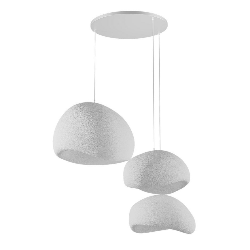 Pendul WABI SABI pe cablu, 3xE27/40W/230V, Ø 76 cm, alb - Brilagi