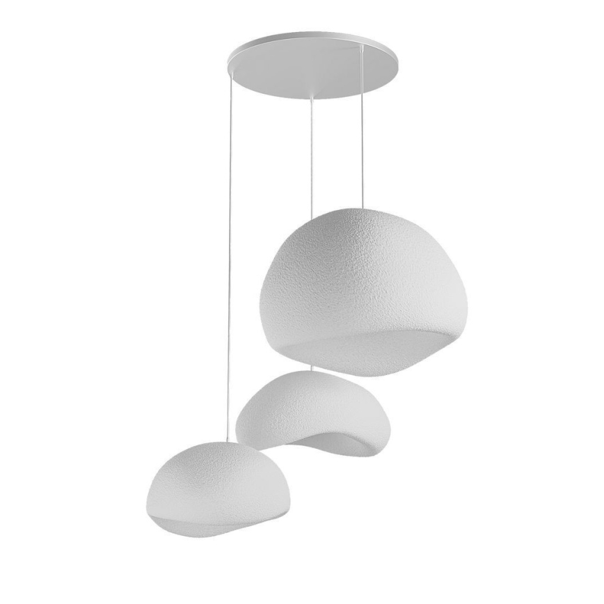Pendul WABI SABI pe cablu, 3xE27/40W/230V, Ø 76 cm, alb - Brilagi