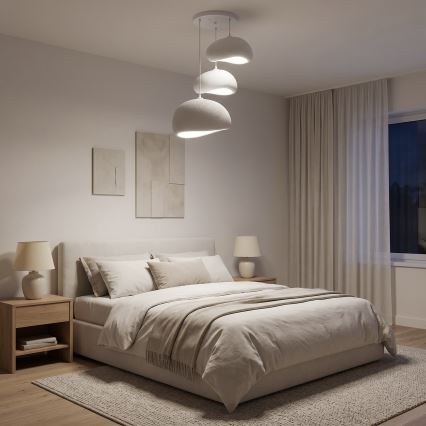 Pendul WABI SABI pe cablu, 3xE27/40W/230V, Ø 76 cm, alb - Brilagi