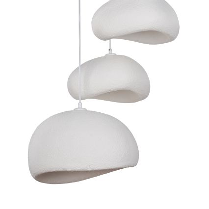 Pendul WABI SABI pe cablu, 3xE27/40W/230V, Ø 76 cm, alb - Brilagi