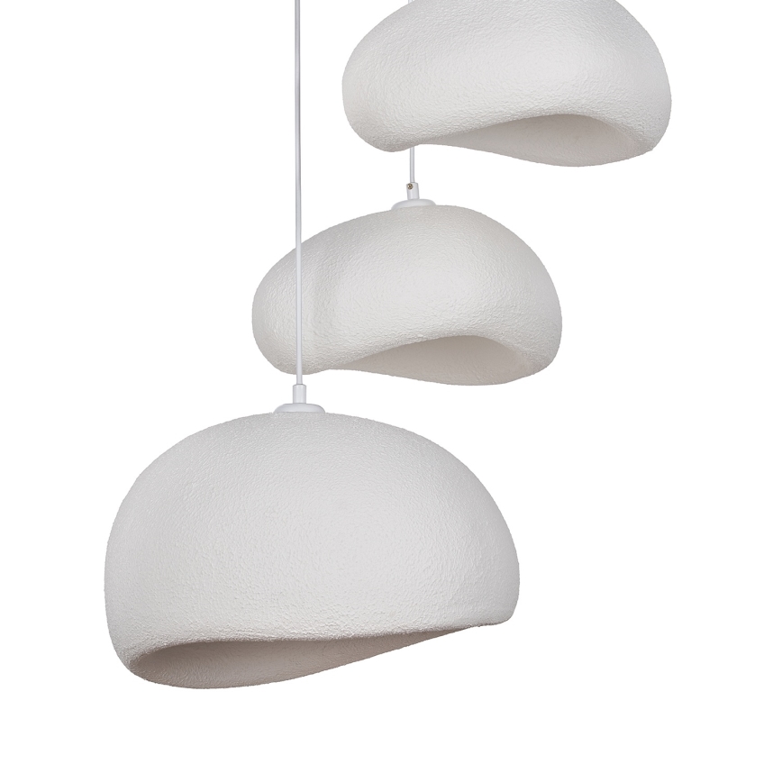Pendul WABI SABI pe cablu, 3xE27/40W/230V, Ø 76 cm, alb - Brilagi