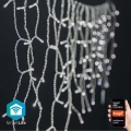 Perdea de Crăciun LED pentru exterior 400xLED/8 funcții 11m IP65 Wi-Fi Tuya alb rece