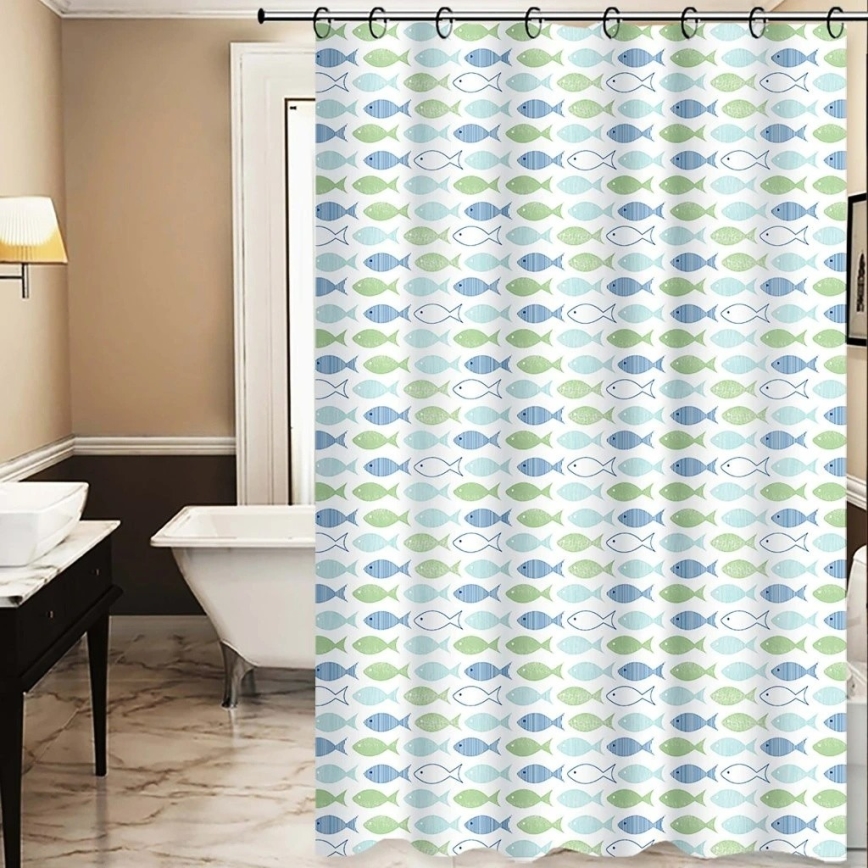 Perdea de duș TORO PREMIUM 178x199 cm albastru/verde