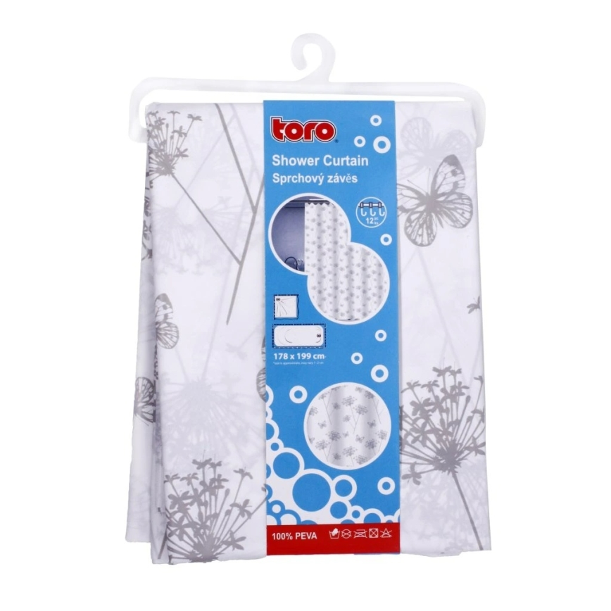 Perdea de duș TORO PREMIUM 178x199 cm flori