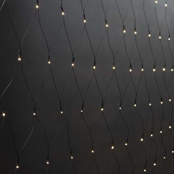 Perdea de lumini LED de exterior pentru Crăciun, 160 LED / 7 funcții, 5 m, IP44, alb cald
