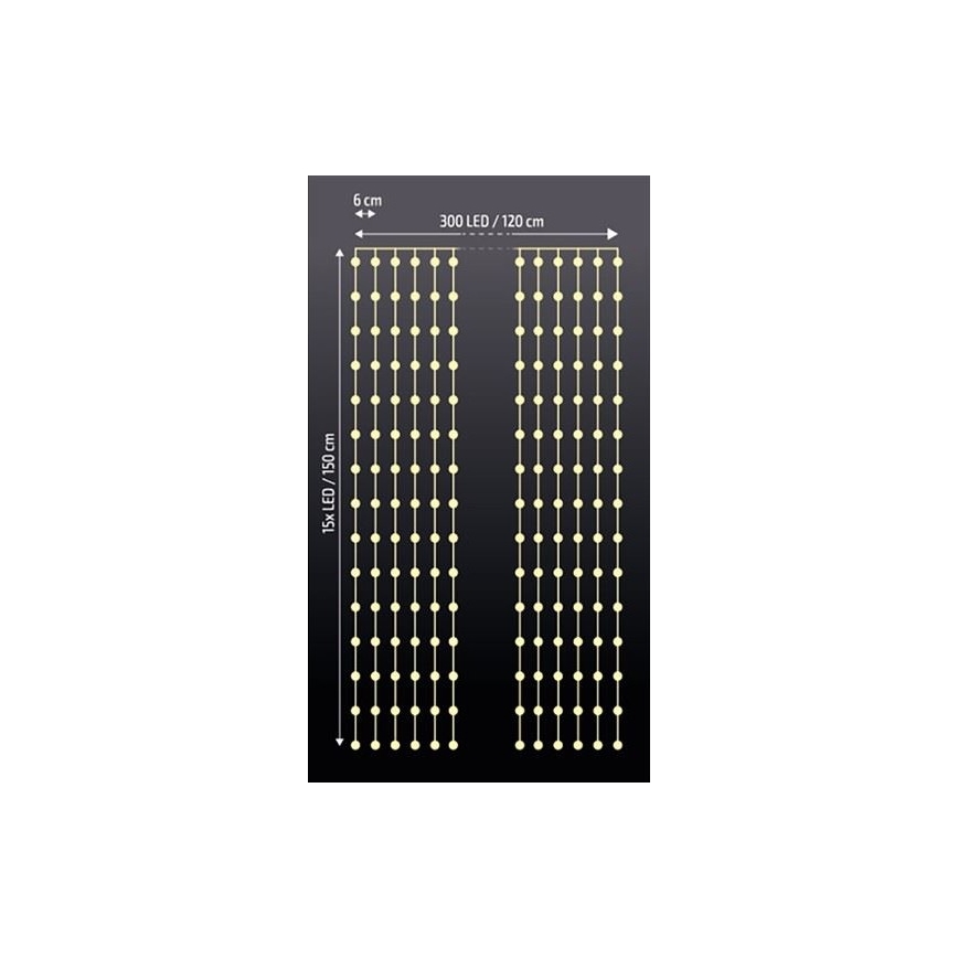 Perdea LED, alimentare 3xAA