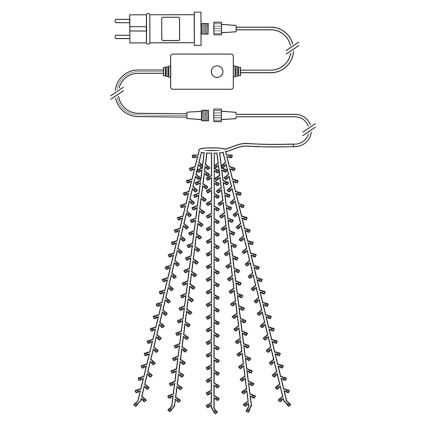 Perdea LED de Crăciun de exterior 200xLED/8 funcții 10x2m IP65 Wi-Fi Tuya alb cald