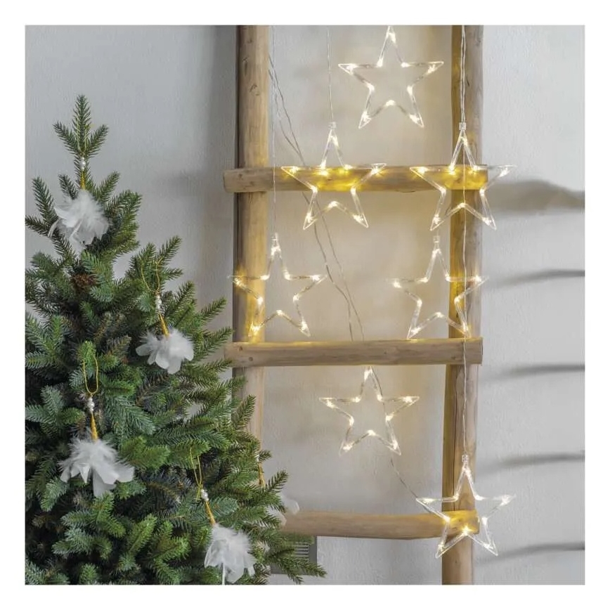 Perdea LED de Crăciun 70xLED/3,6W 567x125 cm alb cald