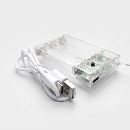 Perdea LED de Crăciun BRILAGI 77xLED/3xAA/USB 1,8m alb rece