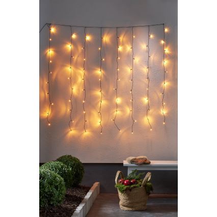 Perdea LED de Crăciun de exterior Eglo 80xLED 1,3m IP44 alb cald
