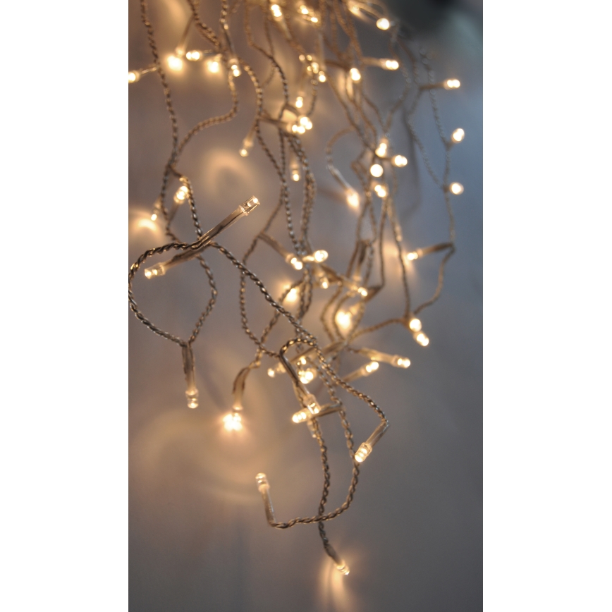 Perdea LED de Crăciun de exterior 120xLED/8 funcții 9m IP44 alb cald