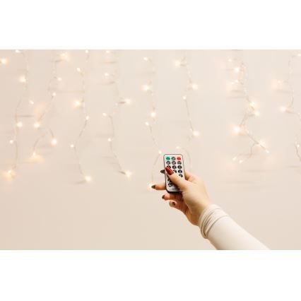 Perdea LED dimabilă pentru exterior CURTAIN 360xLED/8,4W/230V 2x2 m IP44 alb cald + telecomandă
