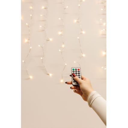 Perdea LED dimabilă pentru exterior CURTAIN 360xLED/8,4W/230V 2x2 m IP44 alb cald + telecomandă