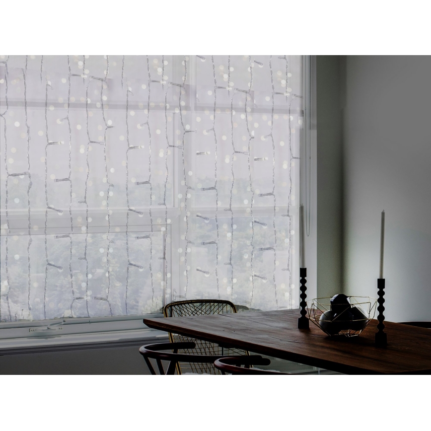 Perdea LED pentru exterior CURTAIN 480xLED/8,4W/230V 3x3 m IP44 alb rece
